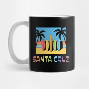 Santa Cruz Pack Sticker Surfboards on Fence Dark Mug